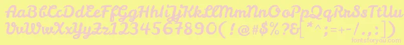 LeckerlioneRegular Font – Pink Fonts on Yellow Background