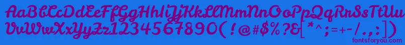 LeckerlioneRegular Font – Purple Fonts on Blue Background