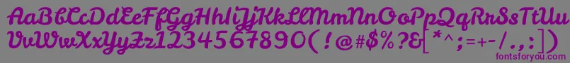 LeckerlioneRegular-fontti – violetit fontit harmaalla taustalla