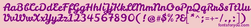 LeckerlioneRegular Font – Purple Fonts on Pink Background