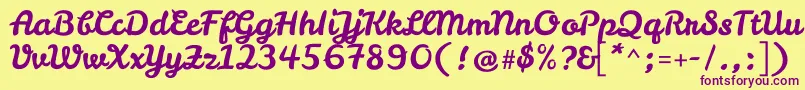 LeckerlioneRegular Font – Purple Fonts on Yellow Background