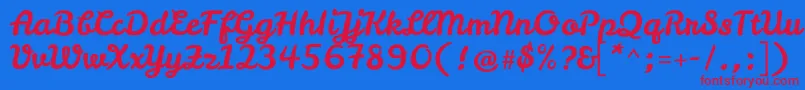 LeckerlioneRegular Font – Red Fonts on Blue Background