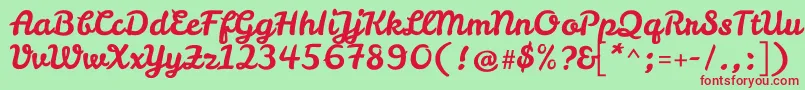 LeckerlioneRegular Font – Red Fonts on Green Background