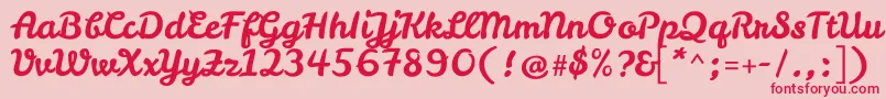 LeckerlioneRegular-Schriftart – Rote Schriften auf rosa Hintergrund