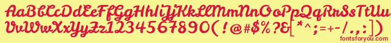 LeckerlioneRegular Font – Red Fonts on Yellow Background