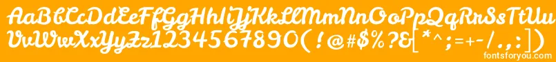 fuente LeckerlioneRegular – Fuentes Blancas Sobre Fondo Naranja