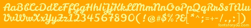 LeckerlioneRegular Font – Yellow Fonts on Orange Background