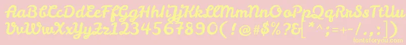 LeckerlioneRegular Font – Yellow Fonts on Pink Background