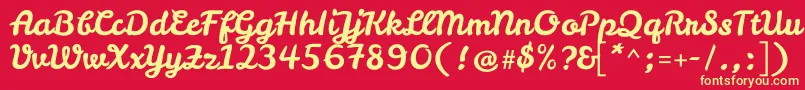 LeckerlioneRegular Font – Yellow Fonts on Red Background