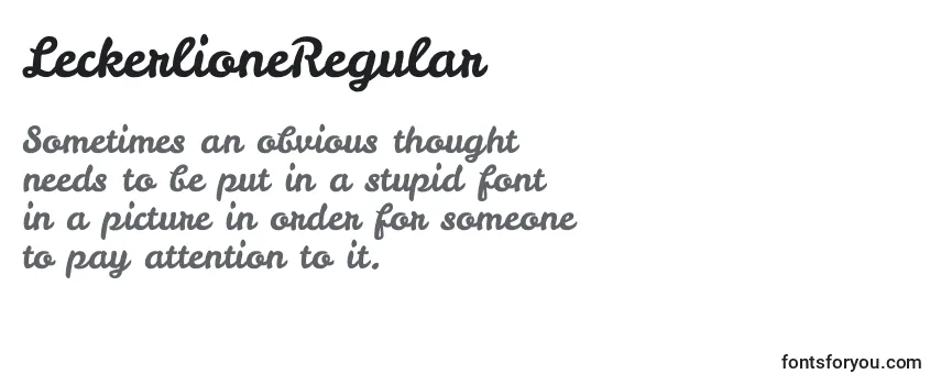 Review of the LeckerlioneRegular Font