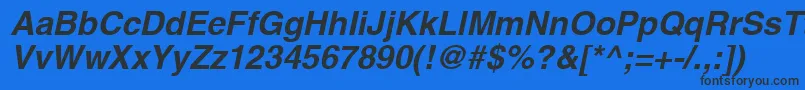 ContextSsiBoldItalic Font – Black Fonts on Blue Background