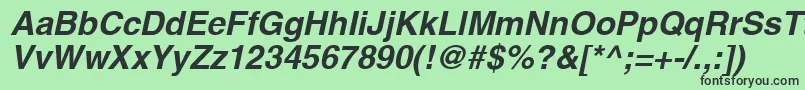 ContextSsiBoldItalic Font – Black Fonts on Green Background