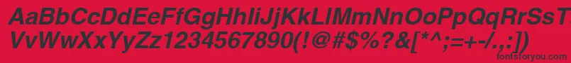 Шрифт ContextSsiBoldItalic – чёрные шрифты на красном фоне