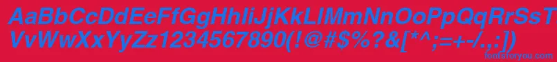 ContextSsiBoldItalic Font – Blue Fonts on Red Background