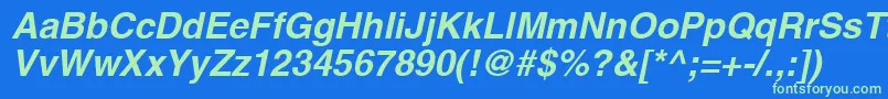 Saiba mais sobre a fonte ContextSsiBoldItalic Fonte ContextSsiBoldItalic – fontes verdes em um fundo azul