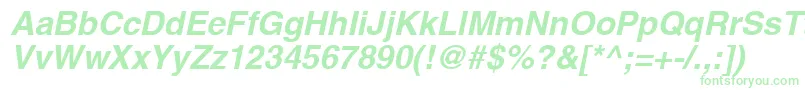 Fonte ContextSsiBoldItalic – fontes verdes em um fundo branco