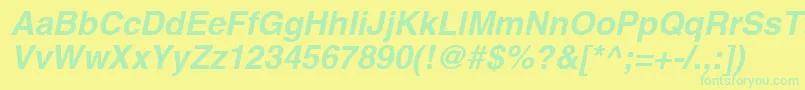 ContextSsiBoldItalic-Schriftart – Grüne Schriften auf gelbem Hintergrund