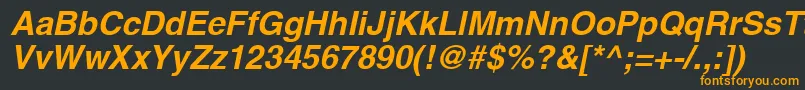 フォントContextSsiBoldItalic – 黒い背景にオレンジの文字