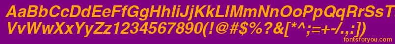 フォントContextSsiBoldItalic – 紫色の背景にオレンジのフォント
