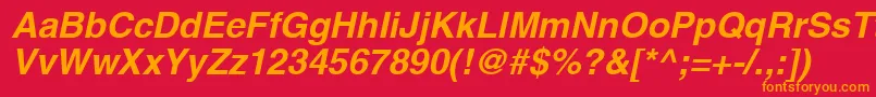 フォントContextSsiBoldItalic – 赤い背景にオレンジの文字