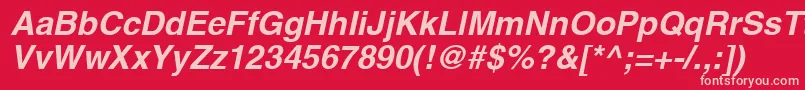 ContextSsiBoldItalic Font – Pink Fonts on Red Background