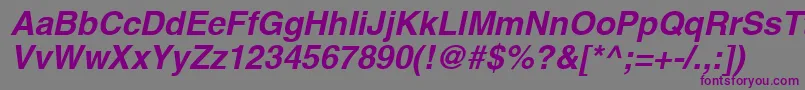 ContextSsiBoldItalic Font – Purple Fonts on Gray Background