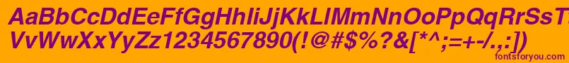 Шрифт ContextSsiBoldItalic – фиолетовые шрифты на оранжевом фоне