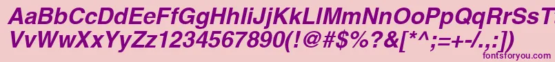 ContextSsiBoldItalic-Schriftart – Violette Schriften auf rosa Hintergrund