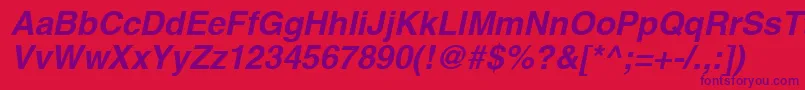 ContextSsiBoldItalic Font – Purple Fonts on Red Background