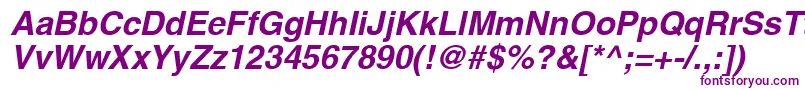 ContextSsiBoldItalic-fontti – violetit fontit valkoisella taustalla