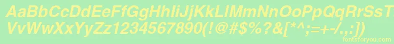 ContextSsiBoldItalic Font – Yellow Fonts on Green Background