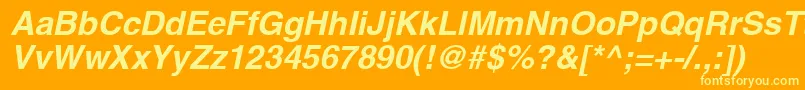 フォントContextSsiBoldItalic – オレンジの背景に黄色の文字