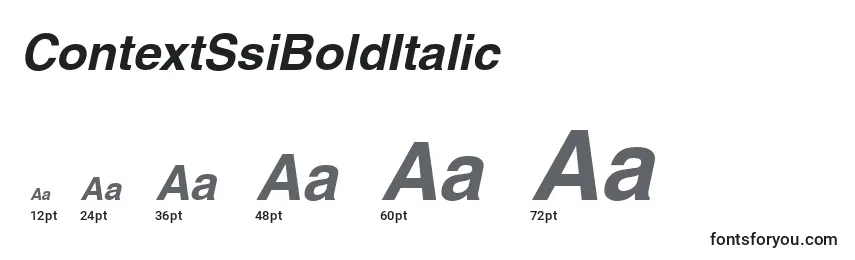 Größen der Schriftart ContextSsiBoldItalic