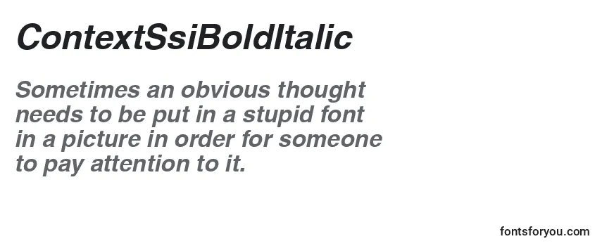 Review of the ContextSsiBoldItalic Font