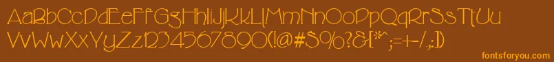 Weitere Informationen zur CricketRegular-Schriftart CricketRegular-Schriftart – Orangefarbene Schriften auf braunem Hintergrund