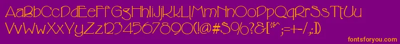 CricketRegular Font – Orange Fonts on Purple Background