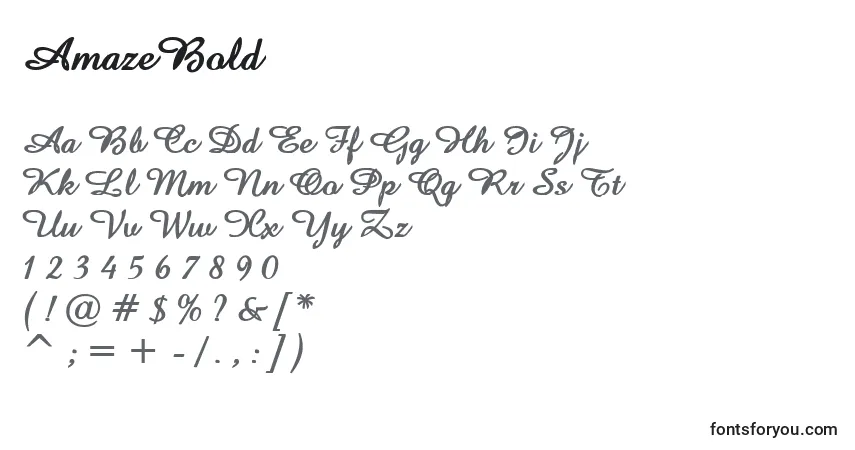 Czcionka AmazeBold – alfabet, cyfry, specjalne znaki