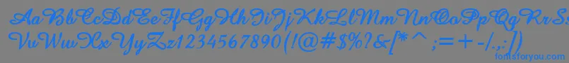 AmazeBold-Schriftart – Blaue Schriften auf grauem Hintergrund