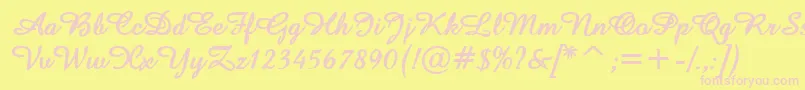 AmazeBold-fontti – vaaleanpunaiset fontit keltaisella taustalla