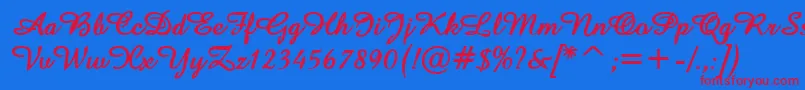 AmazeBold-Schriftart – Rote Schriften auf blauem Hintergrund