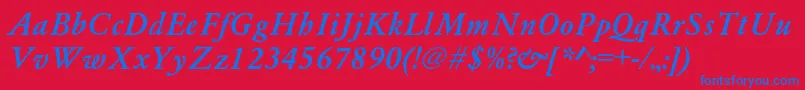 AzgaramondcBolditalic Font – Blue Fonts on Red Background