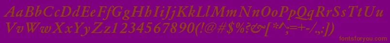 AzgaramondcBolditalic Font – Brown Fonts on Purple Background