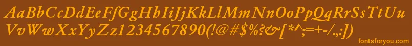 AzgaramondcBolditalic Font – Orange Fonts on Brown Background