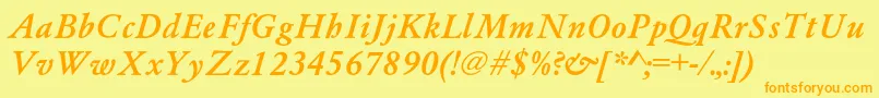 AzgaramondcBolditalic Font – Orange Fonts on Yellow Background