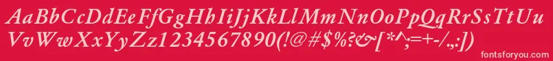 AzgaramondcBolditalic Font – Pink Fonts on Red Background