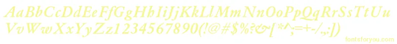 AzgaramondcBolditalic Font – Yellow Fonts on White Background