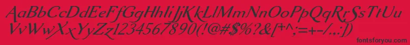 Aurelisadfscriptno2stdItalic Font – Black Fonts on Red Background