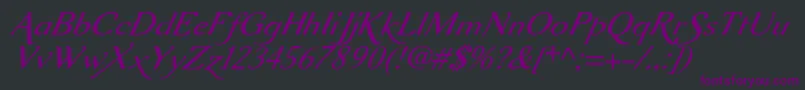 Aurelisadfscriptno2stdItalic Font – Purple Fonts on Black Background