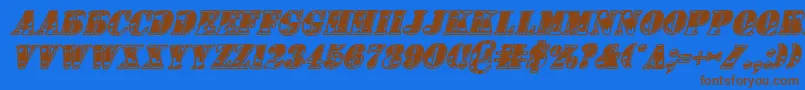 1stCavIiItalic Font – Brown Fonts on Blue Background