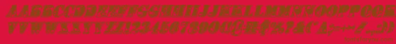 1stCavIiItalic Font – Brown Fonts on Red Background